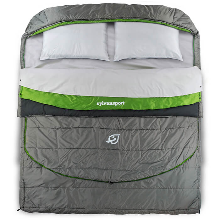 Does the double sleeping bag fit with the 4" pad?