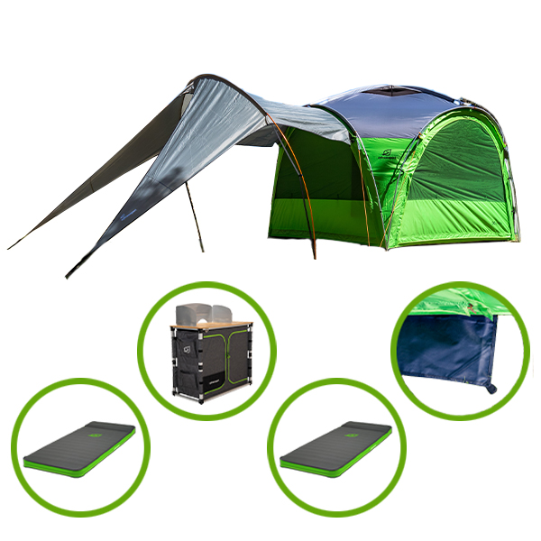 Will this camping package fit on board the go easy kayak trailer? How do secure the equipment in the go easy traile